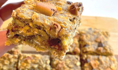 Banana Oat Chocolate Chip Bliss Flapjacks