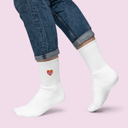 B.T.R. Embroidered Heart Socks