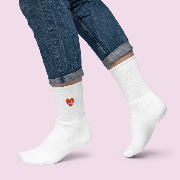 B.T.R. Embroidered Heart Socks