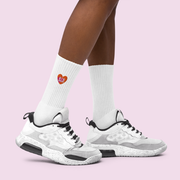 B.T.R. Embroidered Heart Socks