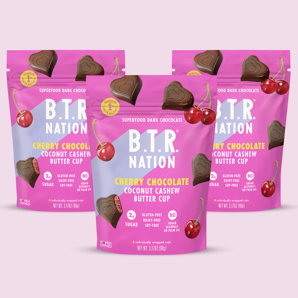 Dark Chocolate Cherry Coconut Cashew Butter Hearts (3 Bags
