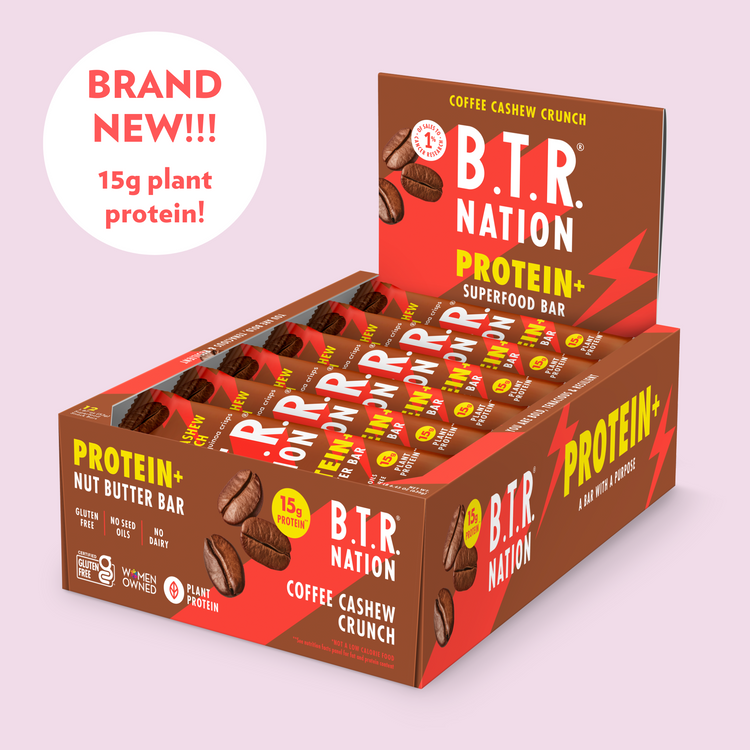 High Protein Coffee Cashew Crunch PROTEIN+ Bar (12 Count) – B.T.R. Bar