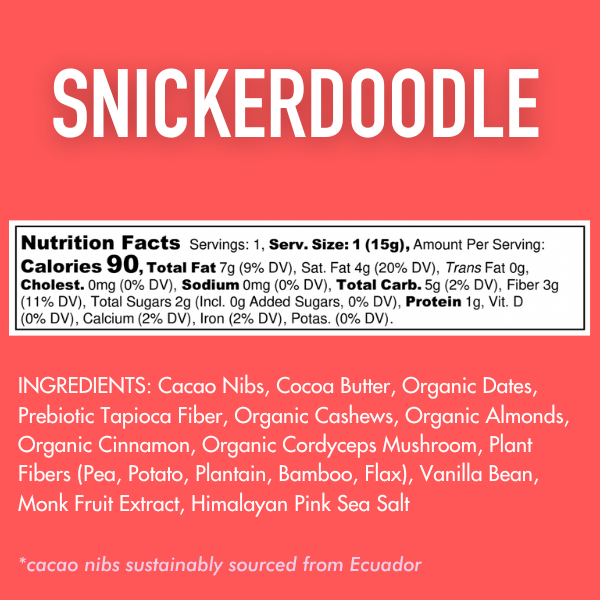 Dark Chocolate Superfood Truffle Cups: Snickerdoodle (18 cups)